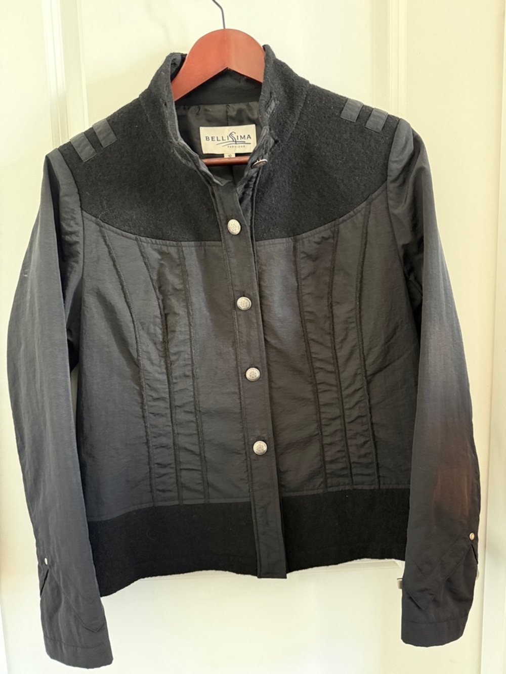 Women's Black Mixed-Media Jacket
